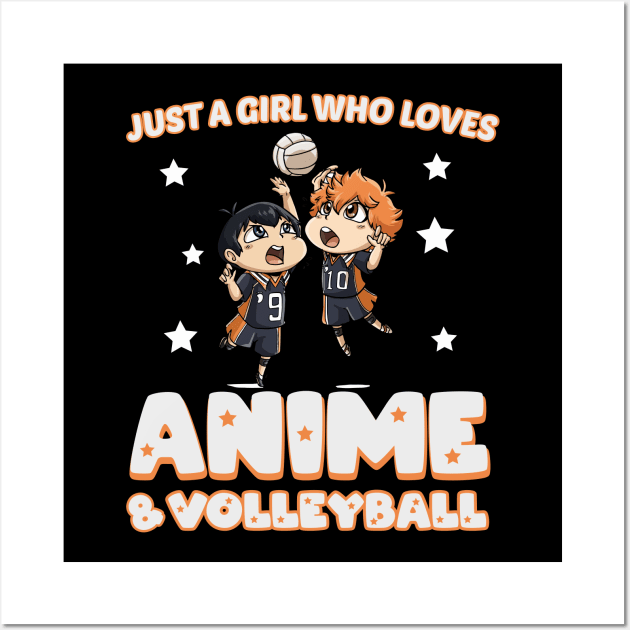 Just a girl who loves anime and volleyball - chibi anime Wall Art by artdise